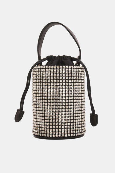 Wholesaler Tom & Eva - Small Evening Bucket Bag With Rhinestone Drawstring