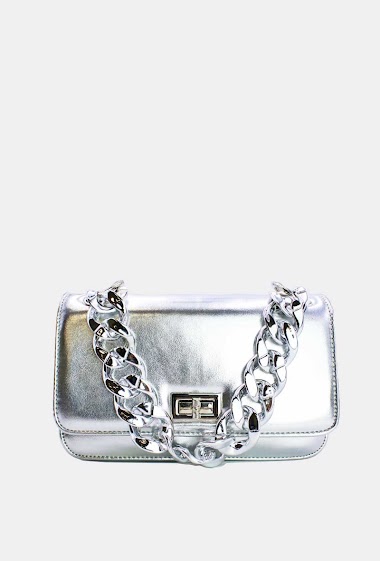 Clutch Bag with Flap and Chain-21P-5096