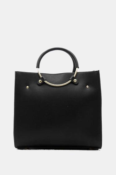 Wholesaler Tom & Eva - Leather Effect Handbag with Round Handle 6494