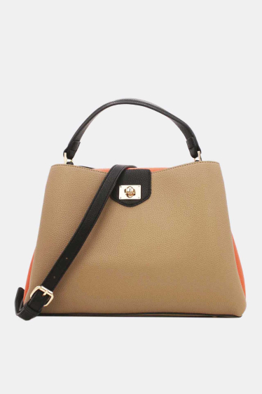 Wholesaler Tom & Eva - Tricolor Grained Leather Effect Handbag