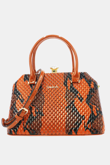 Großhändler Tom & Eva - Handtasche aus lackiertem Shell mit Schlangeneffekt