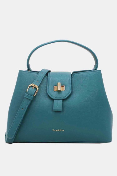 Wholesaler Tom & Eva - Faux Leather Handbag With Unicolor Turnstile Clasp 6945
