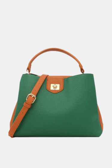 Wholesaler Tom & Eva - Textured handbag with bicolor twist lock 6436B