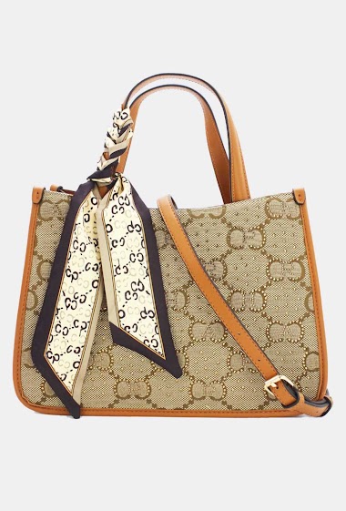 Monogrammed Tote Bag With Scarf 22B-5619