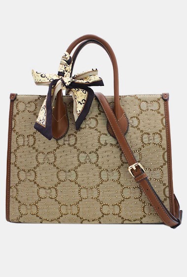 Monogrammed Tote Bag With Scarf 22B-5618