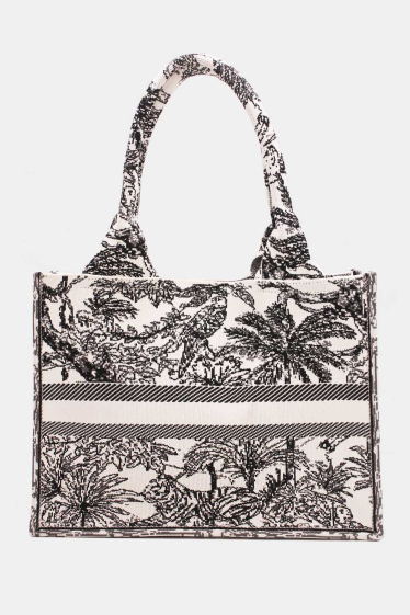Wholesaler Tom & Eva - Tropical Tree Pattern Fabric Tote Bag