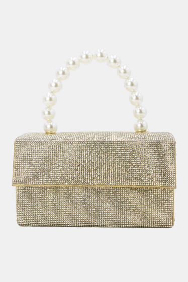 Wholesaler Tom & Eva - Evening Bag Decorated With Rhinestones And Pearls