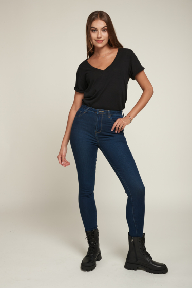 Grossiste Toxik3 - Jean skinny taille haute - Cadia