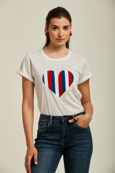 Grossiste Toxik3 - T-shirt en lin - Heart