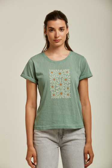 Grossiste Toxik3 - T-shirt en lin - Flower
