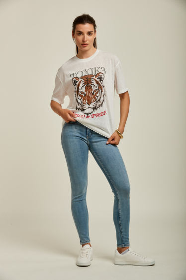 Grossiste Toxik3 - T-shirt en lin - Tiger