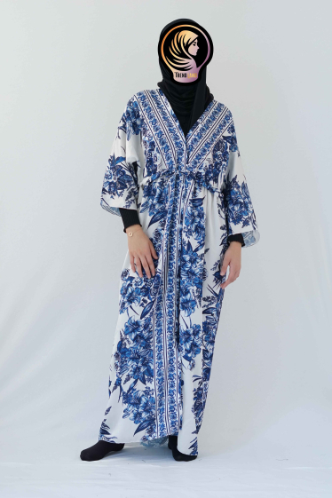 Grossiste TRENDLAND - Farah (فرح) / abaya boutonnée motif floral