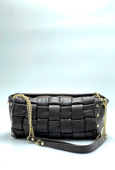 Grossiste Trendy Bag - Sac cuir "tissé" uni