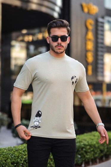 Großhändler TRICKO - Bedrucktes Herren-T-Shirt mit Rundhalsausschnitt und kurzen Ärmeln