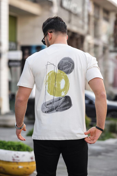 Grossiste TRICKO - T-shirt homme manche courte col rond imprimé sur les deux faces
