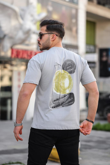 Grossiste TRICKO - T-shirt homme manche courte col rond imprimé sur les deux faces