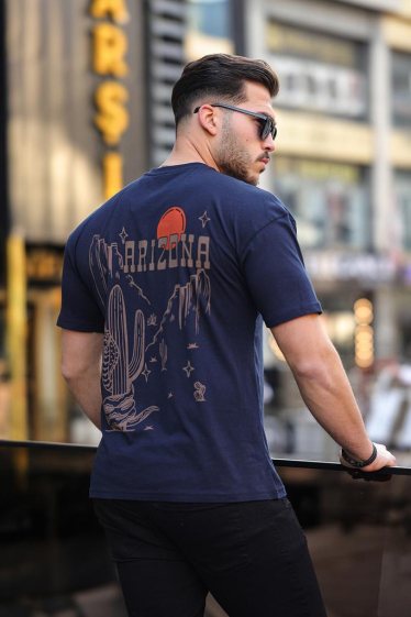 Großhändler TRICKO - Herren-MC-Rundhals-T-Shirt mit Arizona-Aufdruck auf beiden Seiten