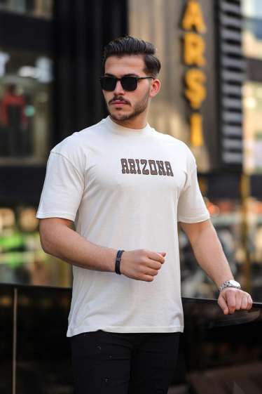 Grossiste TRICKO - T-shirt homme MC à col rond imprimé Arizona sur les deux faces