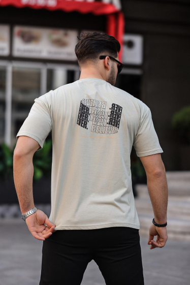 Grossiste TRICKO - T-shirt homme MC à col rond imprimé Imagine belive  3D