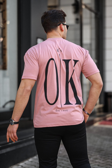 Wholesaler TRICKO - Men's MC round-neck T-shirt with OK print on both sides