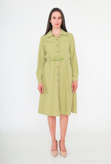 Wholesaler Unigirl - Belted Buttoned Dress