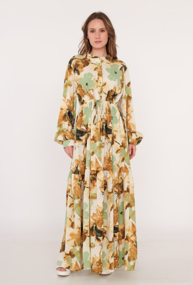Wholesaler Unigirl - Long dress with abstract print, 140cm long