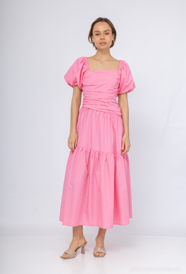 Wholesaler Unigirl - Long dress with short, puffed sleeves