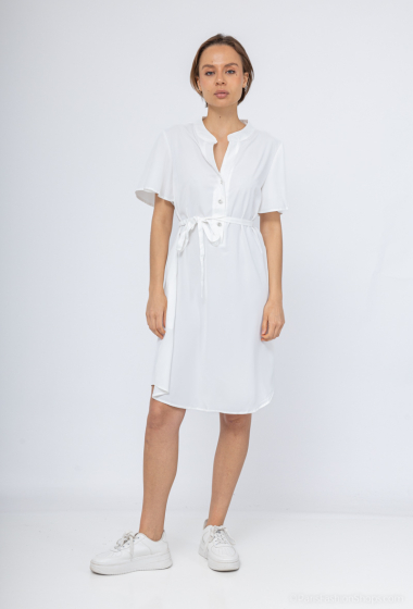 Wholesaler Unigirl - Buttoned v-neck mid-length dress