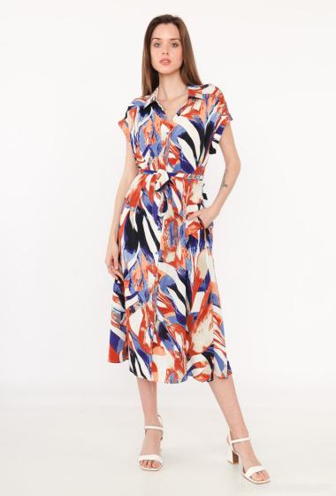 Wholesaler Unigirl - Sleeveless midi dress with pattern
