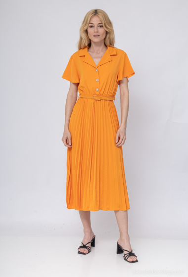 Wholesaler Unigirl - Belted pleated dress