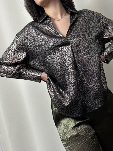 Wholesaler Unika Paris - Oversized sequined leopard blouse