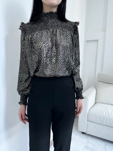 Wholesaler Unika Paris - Royal sequined leopard print blouse
