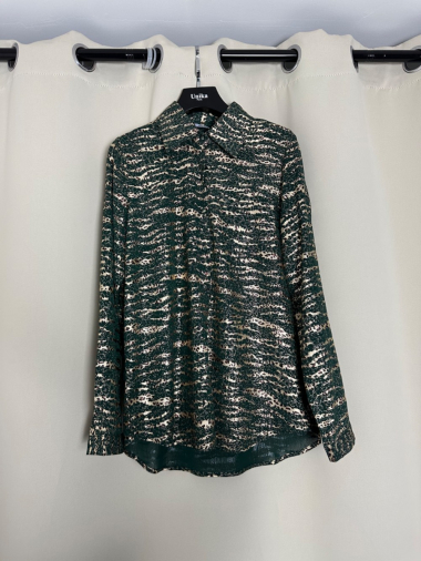 Wholesaler Unika Paris - Sequined tiger pattern shirt