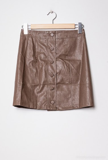 Wholesaler Unika Paris - Buttoned fake leather skirt