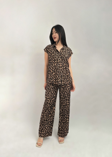 Grossiste Unika Paris - Pantalon fluide léopard