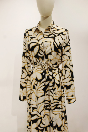 Grossiste Unika Paris - Robe chemise à imprimé