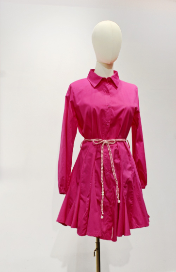 Wholesaler Unika Paris - Drawstring flared shirt dress