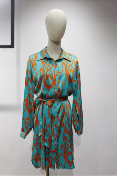 Wholesaler Unika Paris - Printed mid-length shirt dress