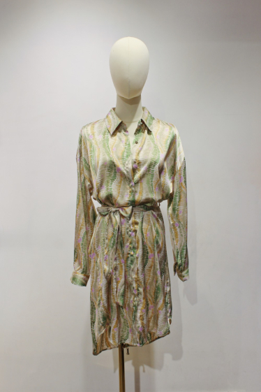 Wholesaler Unika Paris - Printed mid-length shirt dress
