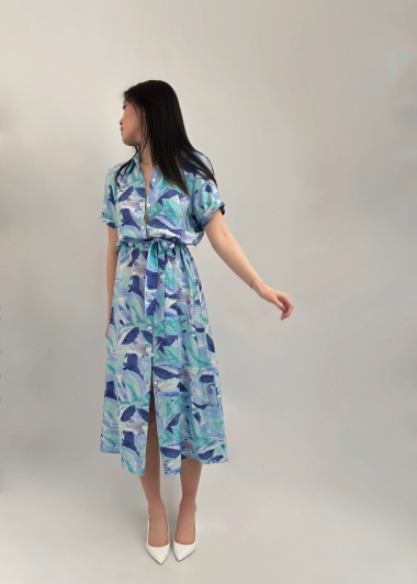 Großhändler Unika Paris - Kurzärmliges bedrucktes Kleid