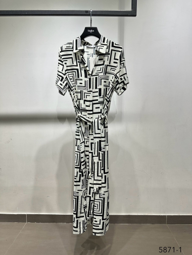 Grossiste Unika Paris - Robe imprimée à manches courtes
