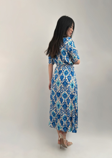 Großhändler Unika Paris - Kurzärmliges bedrucktes Kleid