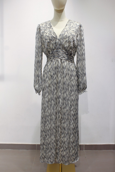 Großhändler Unika Paris - Langes Kleid mit Wickelkragen