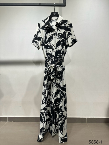 Großhändler Unika Paris - Langes bedrucktes Kleid