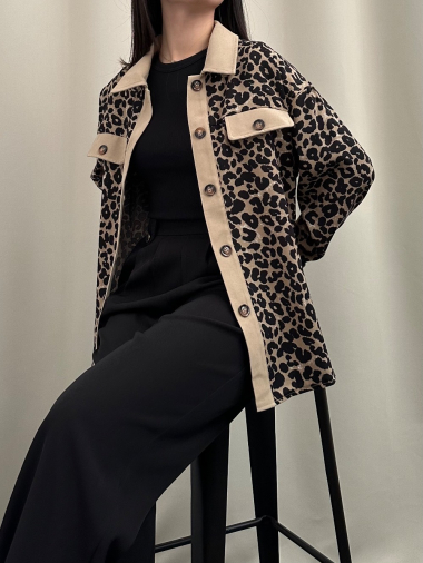 Großhändler Unika Paris - Hemdjacke mit Leopardenmuster