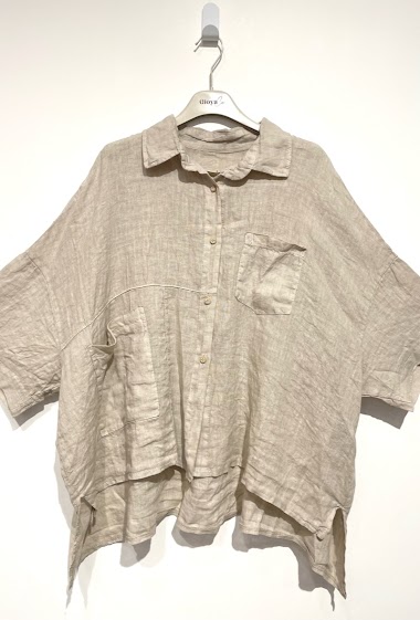 Großhändler NOS - Linen shirt with pockets