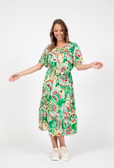 Wholesaler NOS - Long dress with tropical print