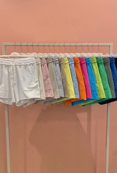 Wholesaler NOS - Plain cotton shorts with drawstring