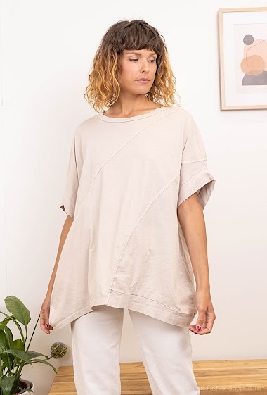 Großhändler NOS - Large size unicolor cotton T-shirt