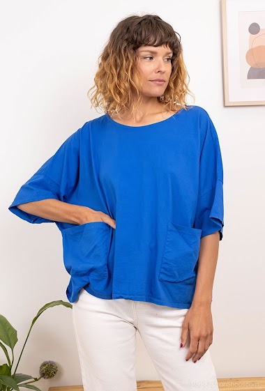 Wholesaler NOS - Unicolor t-shirt with cotton pockets